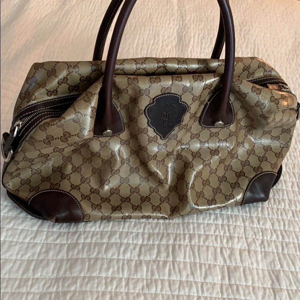 Authentic Gucci Top Handle Bag with Knight Patch